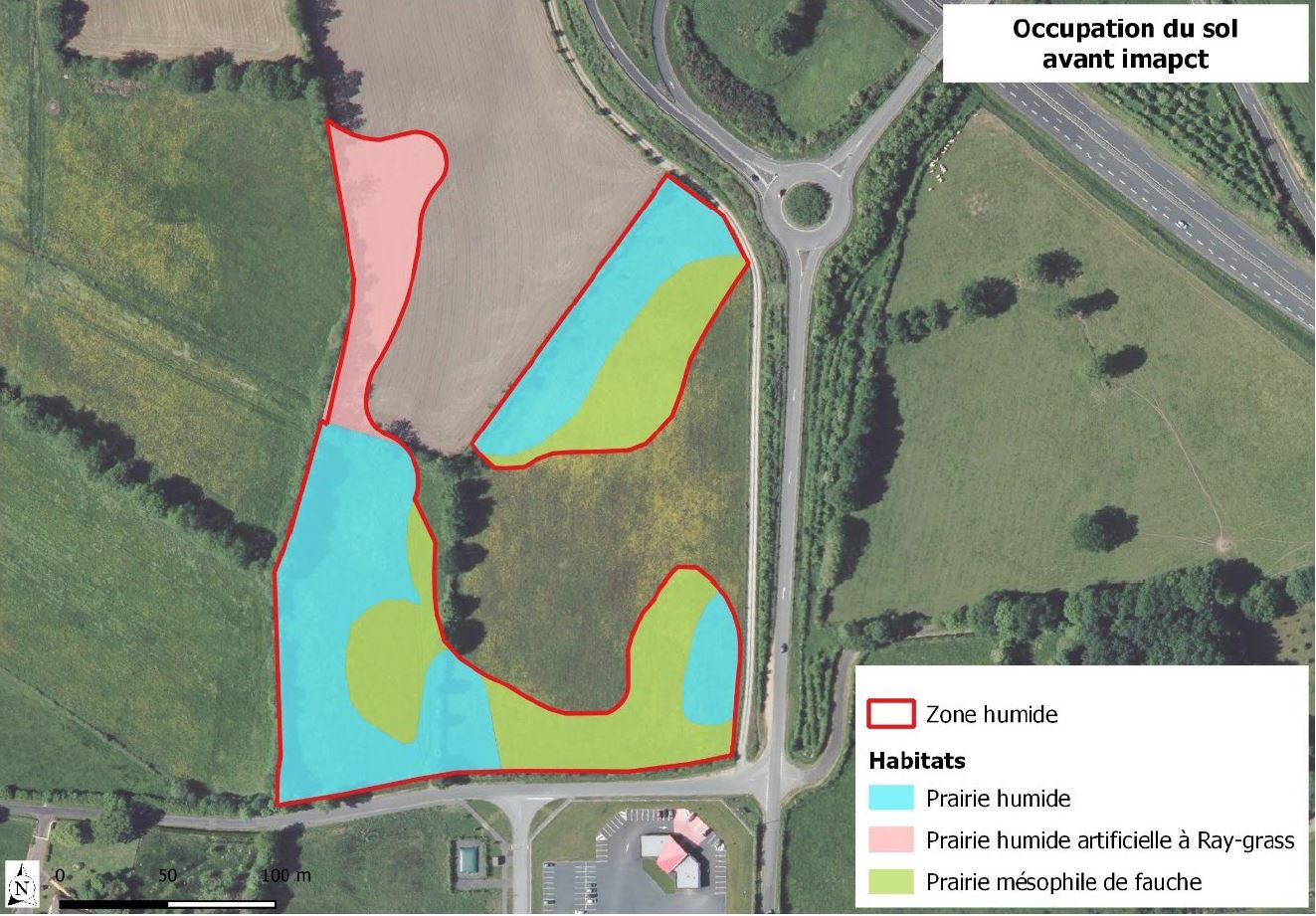 zones humides impactées sur le terrain unitri avant le début du chantier